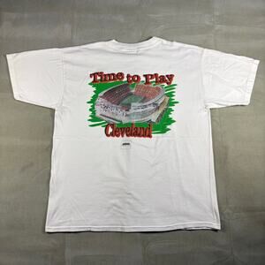 Vintage 1999 Cleveland Browns Stadium‎ Time To Play T Shirt XL White NFL